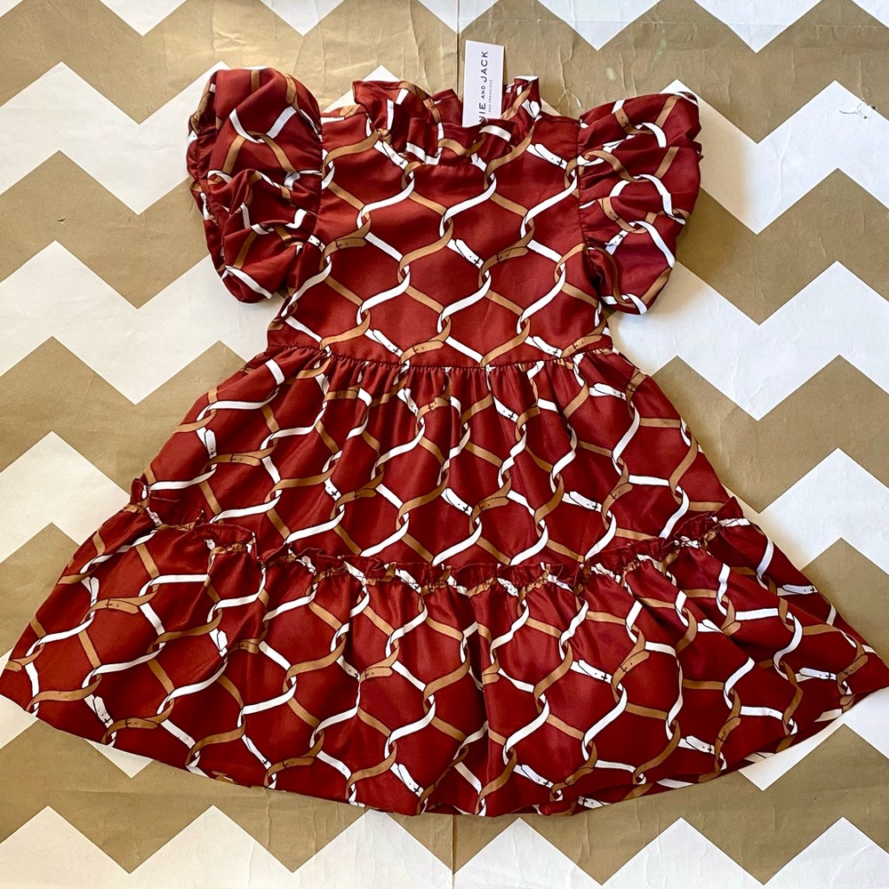 Janie and Jack Red and White Patterned Dress